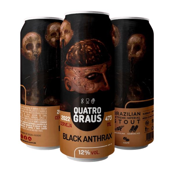 Cerveja Quatro Graus Black Anthrax 2022 (Imperial Stout) 473ml