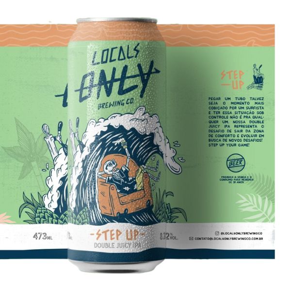 Cerveja Locals Only Step Up (Double Juicy IPA) 473ml