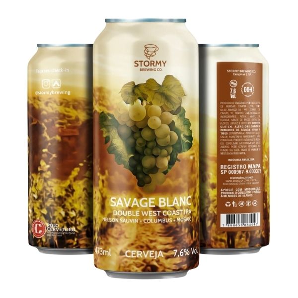 Cerveja Stormy Brewing Savage Blanc (Double West Coast IPA) 473ml