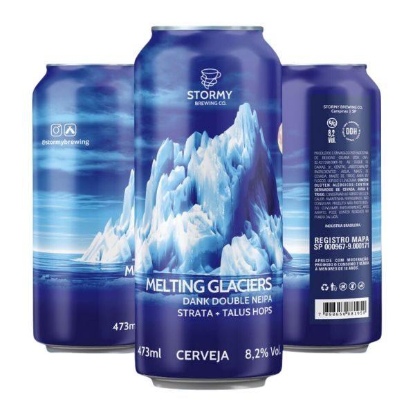 Cerveja Stormy Brewing Melting Glaciers (Dank Double NEIPA) 473ML