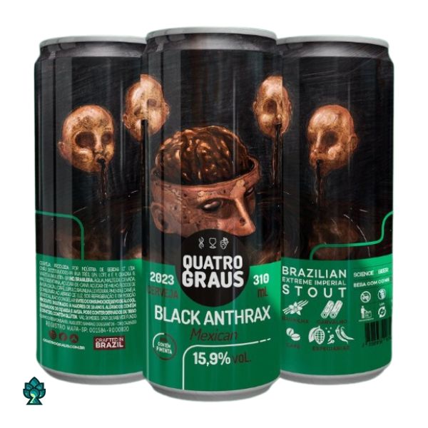 Cerveja Quatro Graus Black Anthrax 2023 Mexican (Imperial Stout) 310ml