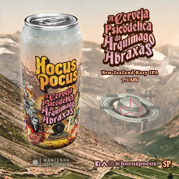 Cerveja Hocus Pocus A Cerveja Psicodélica do Arquimago Abraxas (New Zealand Hazy IPA) 473ml