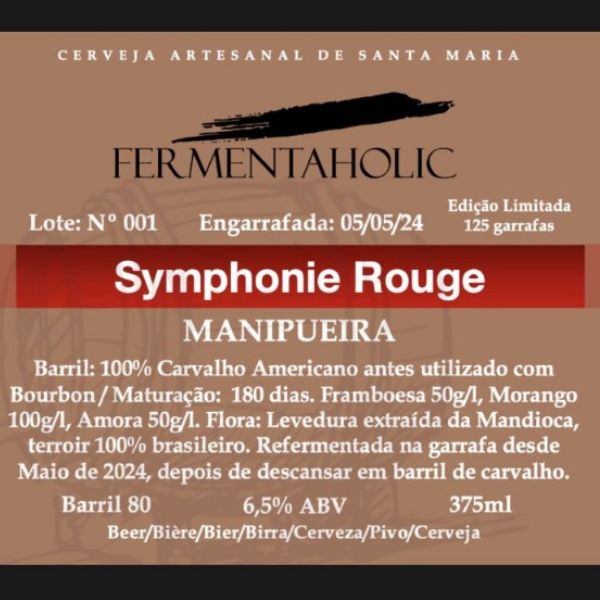 Cerveja Fermentaholic Shymphonie Rouge (Barrel Wild Ale) 375ml